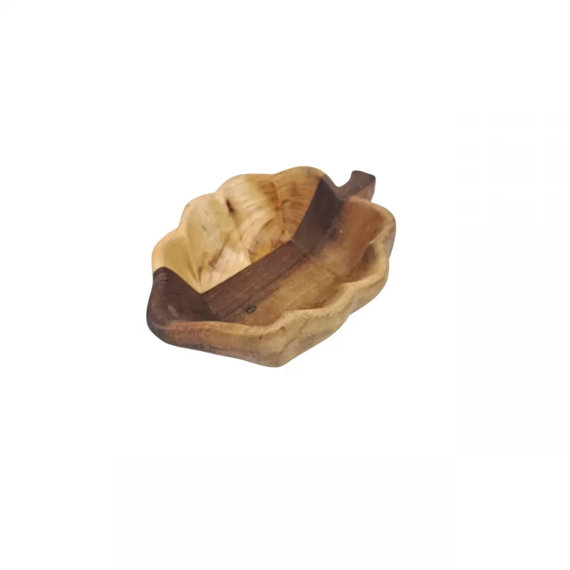 پیاله چوبی منبت طرح برگ کد WD6182