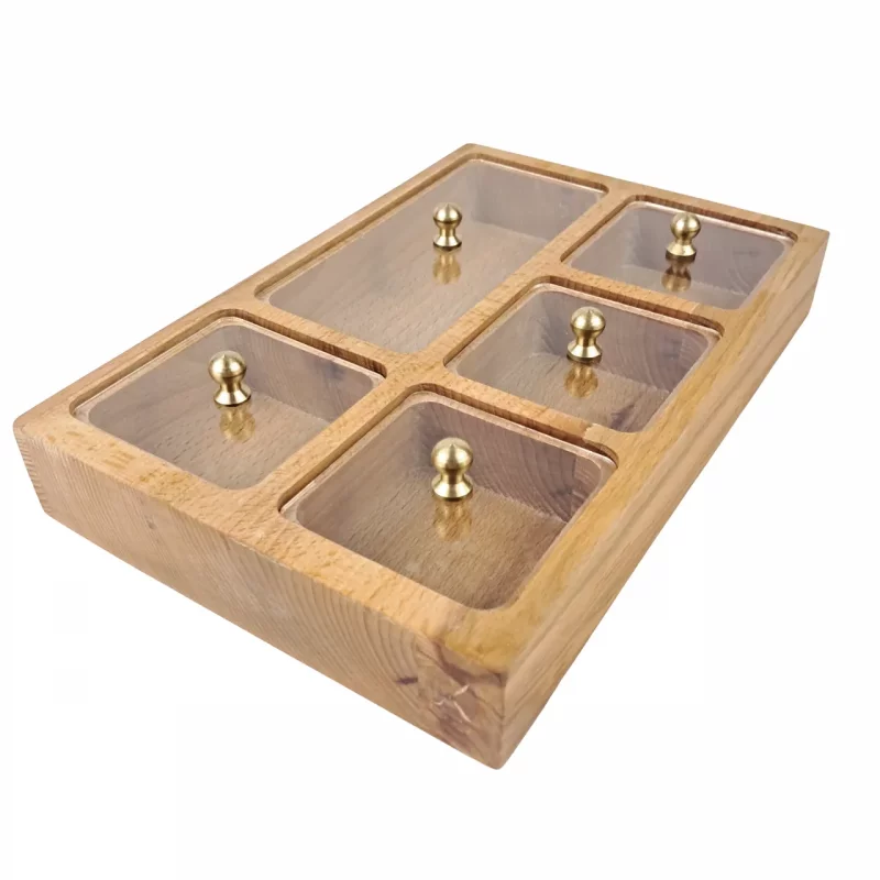 جعبه پذیرایی مستطیل چوب راش کد WD6247