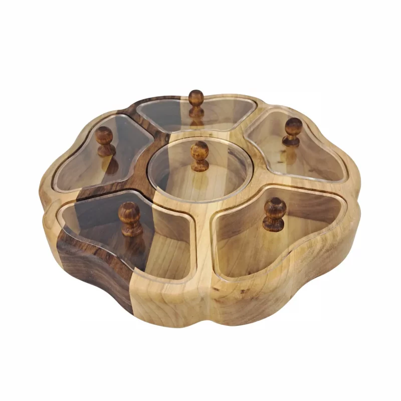 جعبه پذیرایی 7 خانه  گردو  کد WD6245