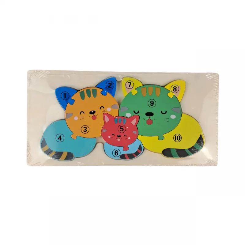 پازل چوبی کودک طرح گربه کد WD6232