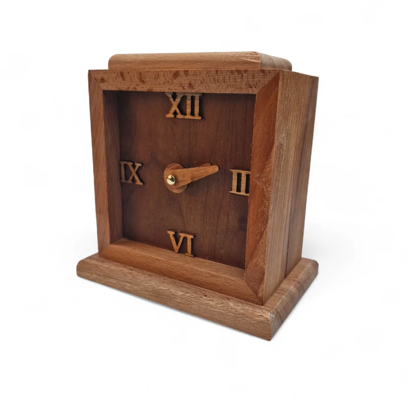 ساعت رومیزی چوبی کلاسیک مربع کد WD6322