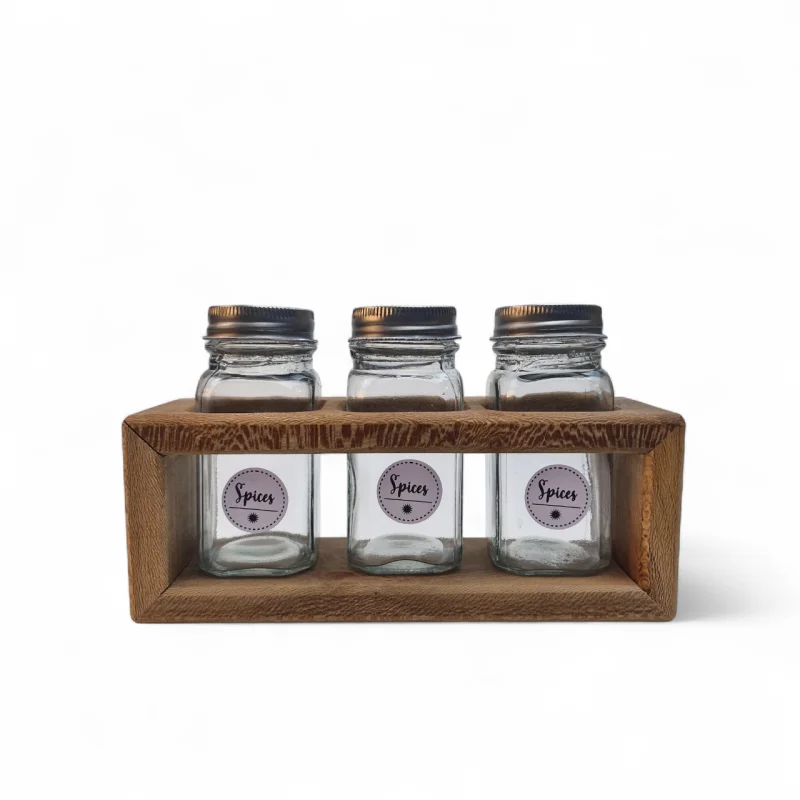 جا ادویه سه تایی چوبی کد WD6339