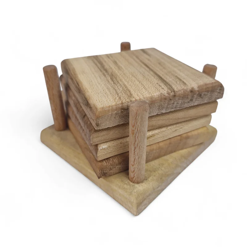 زیر لیوانی چوبی 4 تایی با استند کد WD6357