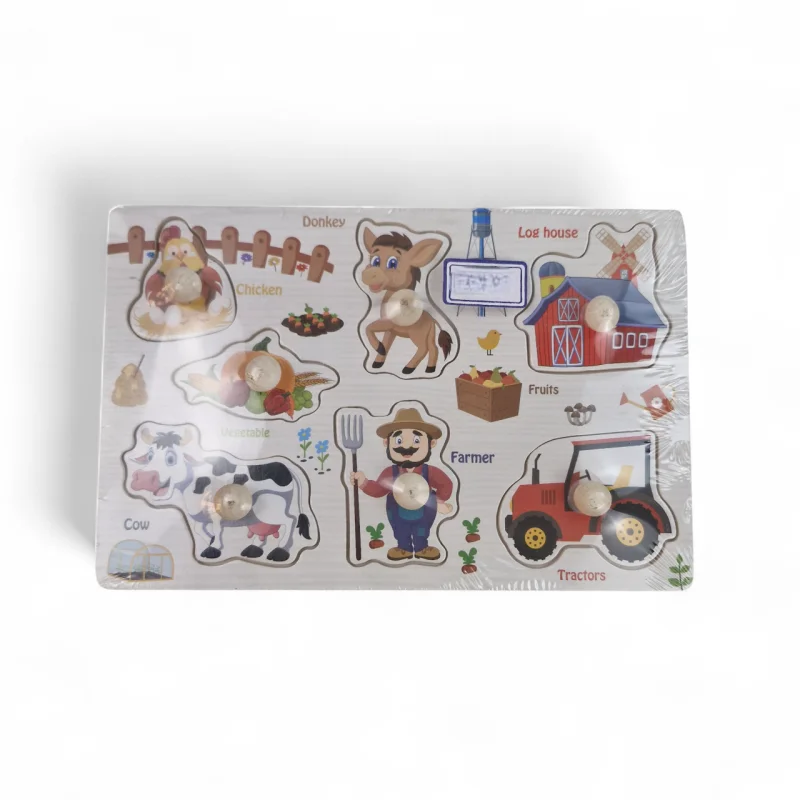 پازل چوبی دکمه ای طرح مزرعه کد WD6397