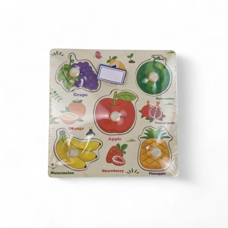 پازل چوبی دکمه ای طرح میوه کد WD6396