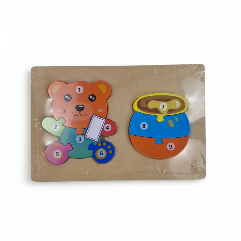 پازل چوبی دو تایی طرح خرس کد WD6392