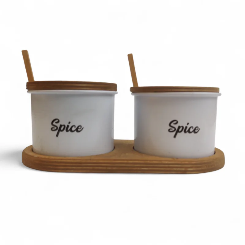 ست جا ادویه دو عددی چوبی کد WD5721