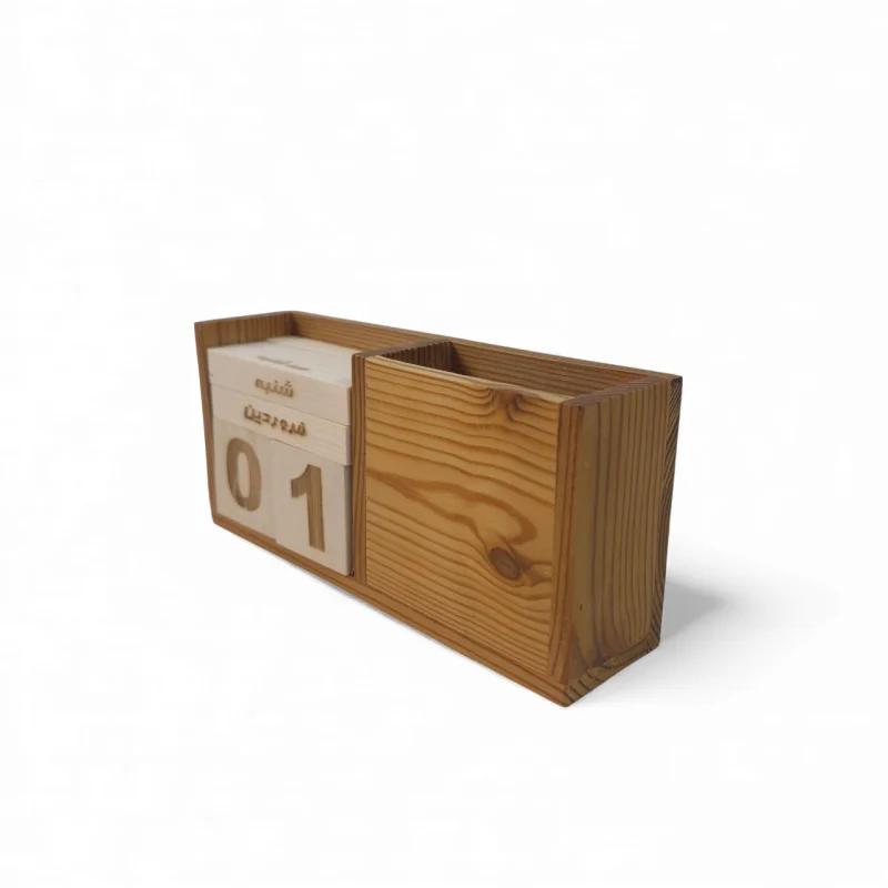 تقویم رومیزی چوبی با جای قلم کد WD6468