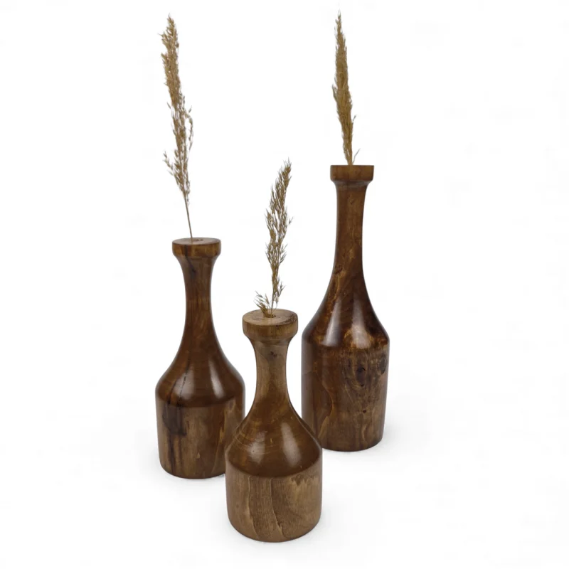 ست گلدان چوبی سه تایی کد WD6548