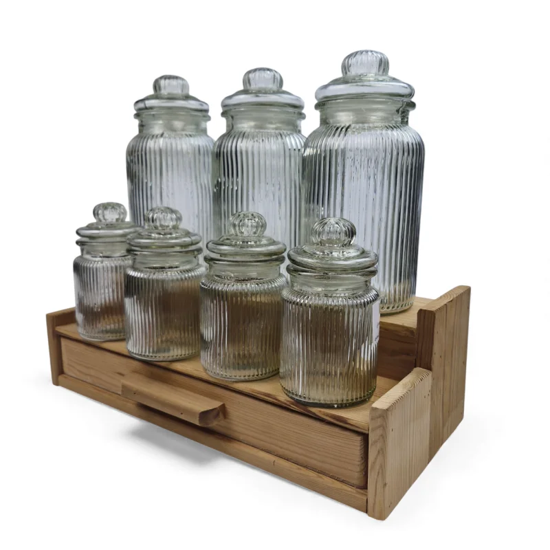 استند پاسماوری چوبی به همراه بانکه شیشه ای کد WD6521