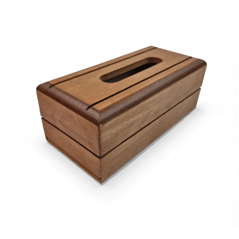 جعبه دستمال کاغذی چوبی ساده کد WD6559