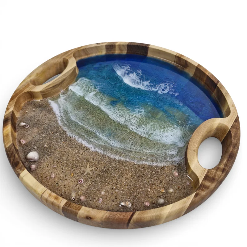 سینی چوب و رزین گرد کد WD6659