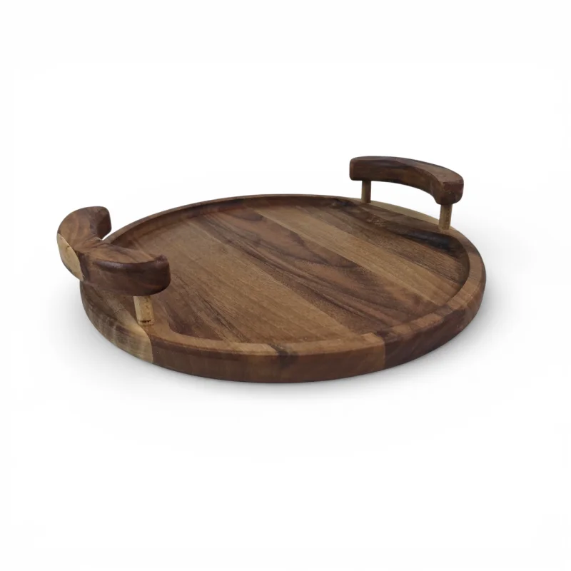سینی چوبی گرد دسته روکار کد WD6665