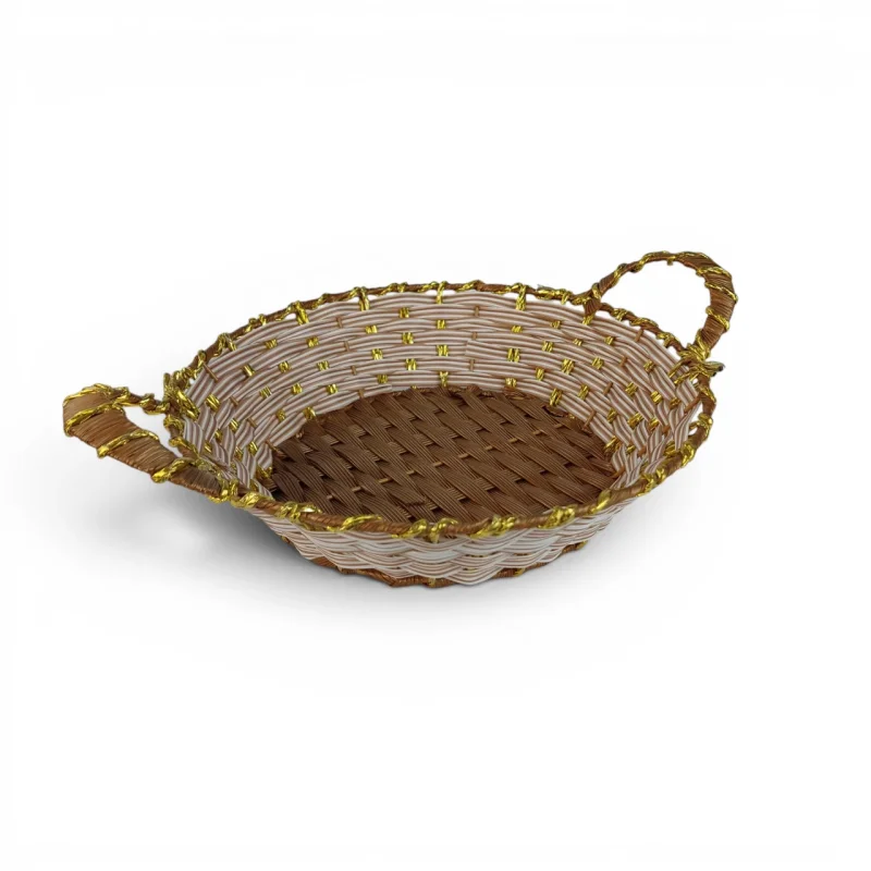 سبد نان و سبزی طرح حصیر گرد کد WD6853