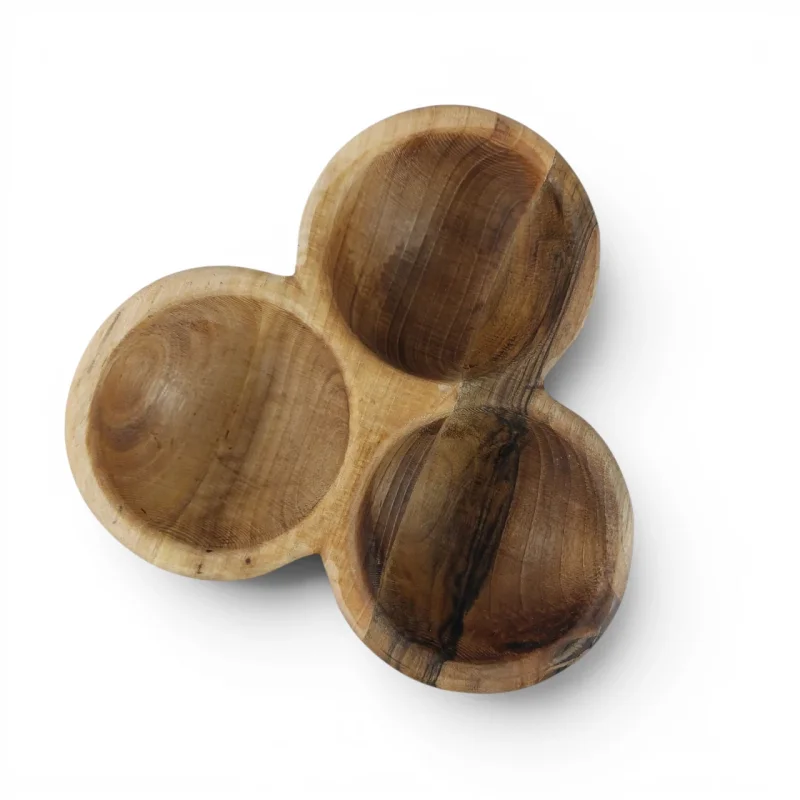 اردوخوری چوبی سه خانه طرح شبدر کد WD6973