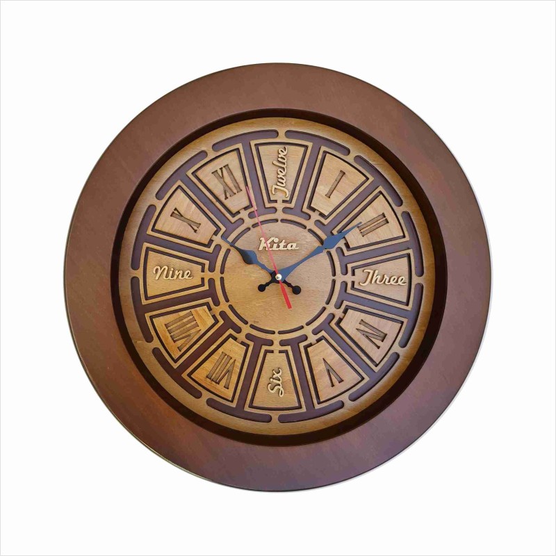 ساعت دیواری مدل رویال تمام چوبی کد Cks619