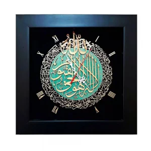 ساعت دیواری چوبی آیت الکرسی معرق کد TJ029