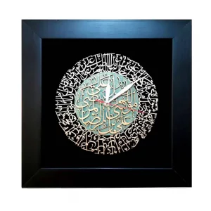 ساعت دیواری چوبی یا علی ابن موسی الرضا معرق کد TJ030