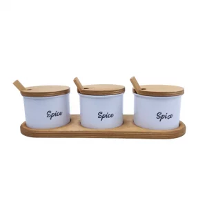 ست جا ادویه سه عددی چوبی کد WD5722