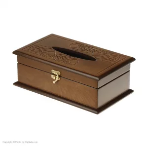 جعبه دستمال رومیزی چوبی طرح برگ کد BT047