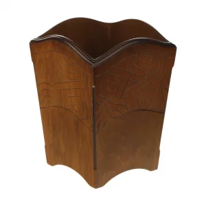 سطل چوبی زباله طرح هندسی کد BT063