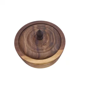شکلات خوری چوبی گرد خط دار کد WD6012