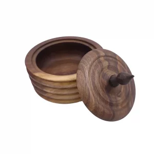 شکلات خوری چوبی گرد خط دار کد WD6012