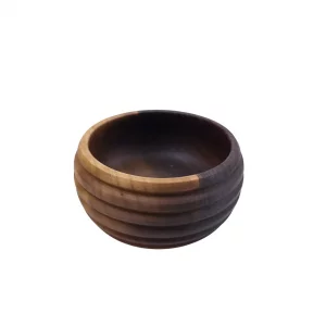 کاسه چوبی خمره ای خط دار  قطر  15 کد WD6030
