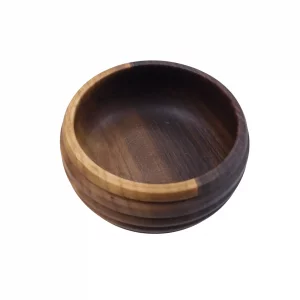 کاسه چوبی خمره ای خط دار  قطر  15 کد WD6030