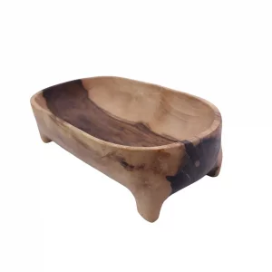 کاسه چوبی دست ساز بیضی کد WD6039