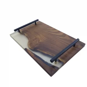سینی پذیرایی چوب و رزین 30 سانت کد WD6123