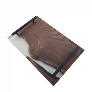 سینی پذیرایی چوب و رزین 30 سانت کد WD6123