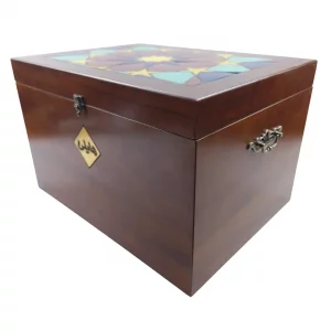 جعبه چوبی بزرگ طرح کاشی کد BW5573