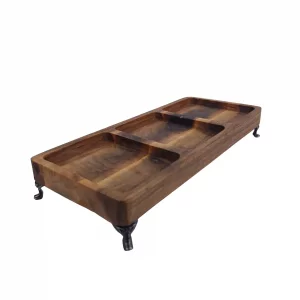 اردو خوری چوبی سه خانه پایه فلز کد WD6153