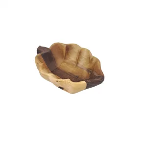 پیاله چوبی منبت طرح برگ کد WD6182