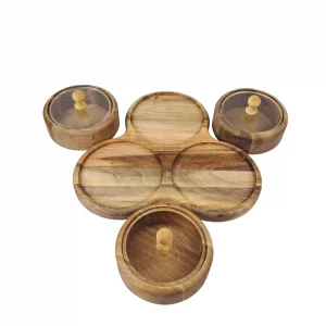 جعبه پذیرایی نگین 3 دایره با استند گردو  کد WD6243