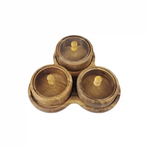 جعبه پذیرایی نگین 3 دایره با استند گردو  کد WD6243