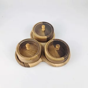 جعبه پذیرایی نگین 3 دایره با استند گردو  کد WD6243