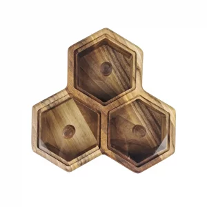 جعبه پذیرایی زنبوری 3 خانه گردو کد  WD6241