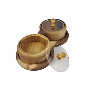 جعبه پذیرایی گرد دوخانه با استند گردو  کد WD6239