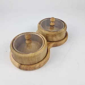 جعبه پذیرایی گرد دوخانه با استند گردو  کد WD6239