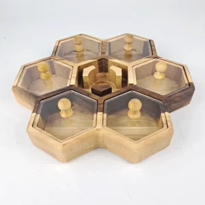 جعبه پذیرایی زنبوری 7 خانه وارمردار گردو  کد WD6237