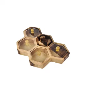 جعبه پذیرایی زنبوری 5 خانه وارمردار گردو  کد WD6235