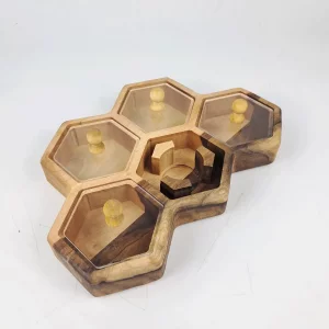 جعبه پذیرایی زنبوری 5 خانه وارمردار گردو  کد WD6235