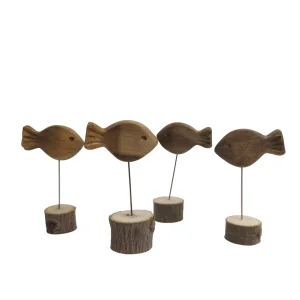 مجسمه ماهی چوبی پایه دار  کد WD6256