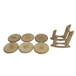 ست زیر لیوانی چوبی طرح صندلی  کد WD6257