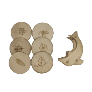 ست زیر لیوانی چوبی طرح دلفین  کد WD6258