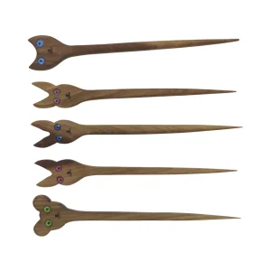 پین موی چشم دار چوبی  کد WD6259