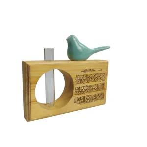 گلدان چوبی شیشه دار کد WD6267