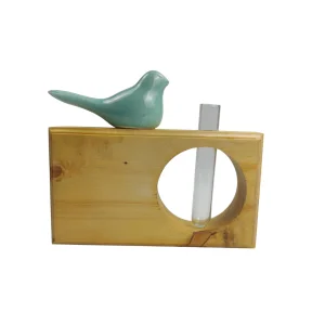 گلدان چوبی شیشه دار کد WD6267